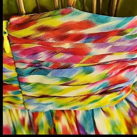 100% Silk Painting Donna Morgan Size 8 - Picture 3 of 11